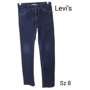 Levi's Girls Jeans 8 Boyfriend Denim Straight Leg Adjustable Blue Jeans 8 NWOT